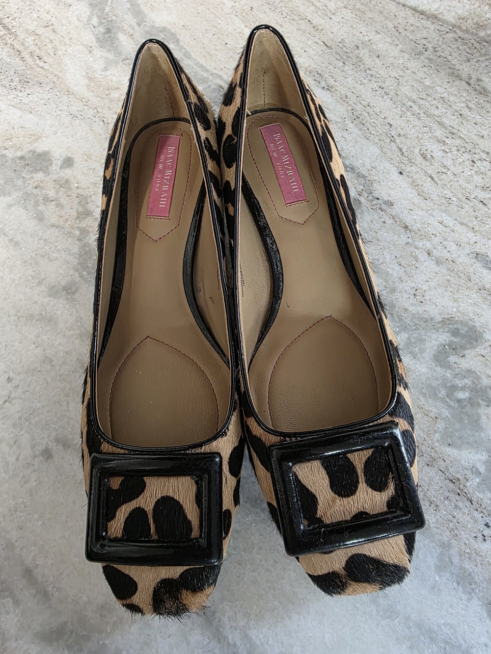Isaac Mizrahi New York Leopard Print Hair-On Leather Pumps – Women’s Size 8 – Go